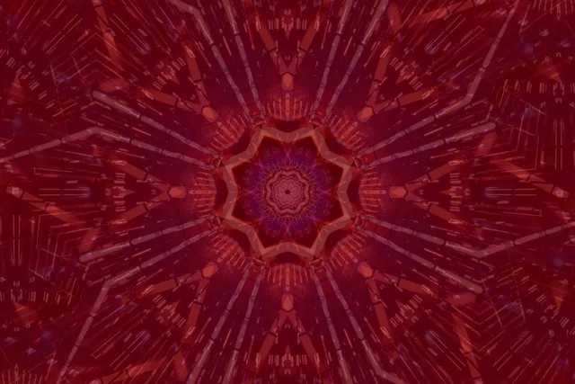 מנהרת נאון כוכב קליידוסקופ אדום 3:2 Surface 60fps שומר מסך VJLoops