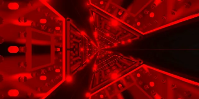 Neon Tunnel Kaleidoscope Red Burst VJ Loop 2:1 Univisium 60fps Screensaver