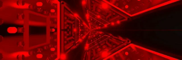 Neon Tunnel Red Kaleidoscope Burst VJ Loop 3:1 Triple Wide 60fps Screensaver