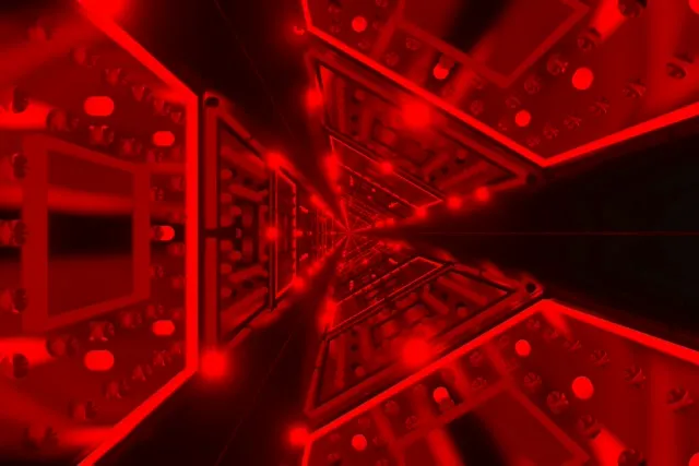 Neon Tunel Rdeči Kaleidoskop VJ Loop 3:2 Surface 60fps ohranjevalnik zaslona