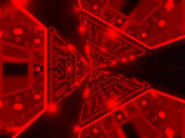 VJLoops อุโมงค์นีออนสีแดงกาไลโดสโคประเบิด 4:3 classic 60fps Screensaver