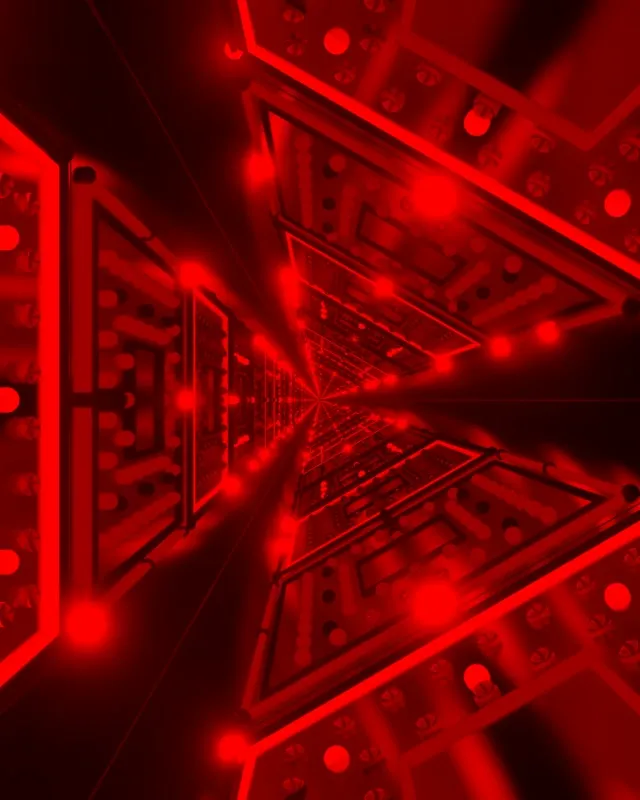 Neon Tunnel Rød Kaleidoskop Burst VJLoops 4:5 Instagram 60fps Pauseskærm