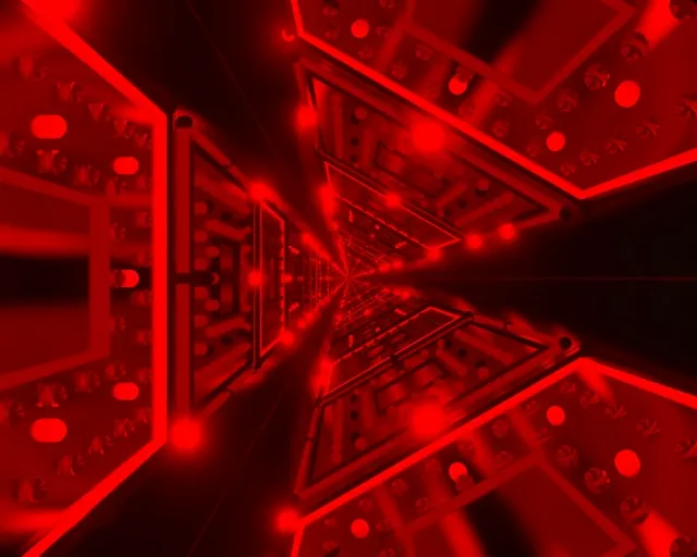 Túnel de Neó Vermell Explosió Calidoscopi VJ Loop 5:4 Industrial 60fps Estalvi de Pantalla