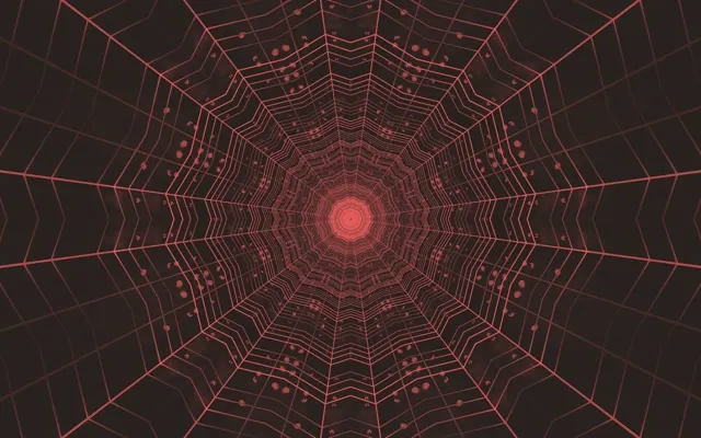 Red Mechanical Kaleidoscope Neon Tunnel Vj Loop 16:10 Macbook 60fps Screensaver
