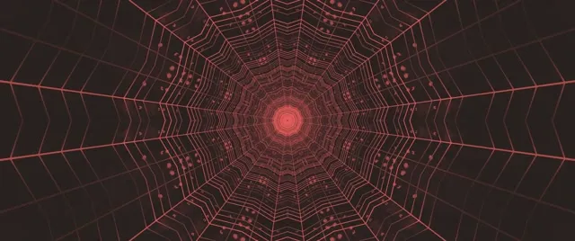Red Mechanical Kaleidoscope Neon Tunnel VJ Loop 2.39:1 Cinemascope 60fps Screensaver