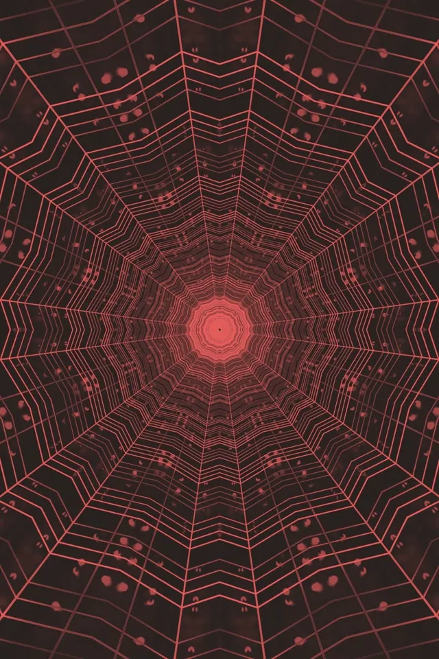 Raudonas Mechaninis Kaleidoskopas Neono Tunelis 2:3 Photo Portrait 60fps Ekrano užsklanda VJ Loop