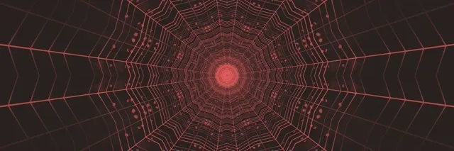 Red Mechanical Kaleidoscope Neon Tunnel 3:1 Triple Wide 60fps Screensaver Vj Loop
