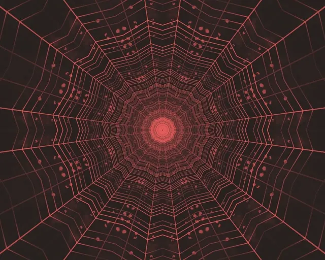 Túnel de Neó Vermell Caleidoscopi Graella d'Engranatges VJ Loop 5:4 Industrial 60fps Protector de Pantalla