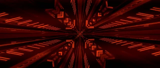 Red Neon Tunnel Vj Loop 21:9 Ultrawide 60fps Screensaver Fractal Star Burst