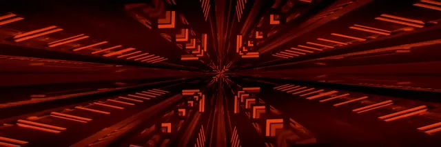 Red Neon Tunnel Angular Grid Vj Loop 3:1 Triple Wide 60fps Screensaver