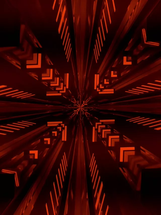 Red Neon Tunnel Fractal Kaleidoscope Screensaver 3:4 iPad Portrait 60fps Vj Loop