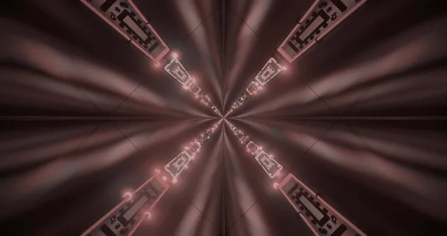 Gorri Neon Tunela Pantaila-babeslea 4k UHD 60fps VJ Loop PC Laptop