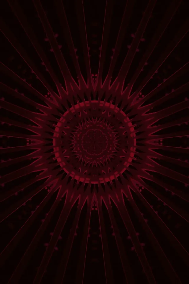 Karmínová Mandala Neon Tunel VJLoops 2:3 Foto Portrét 60fps Šetrič Obrazovky