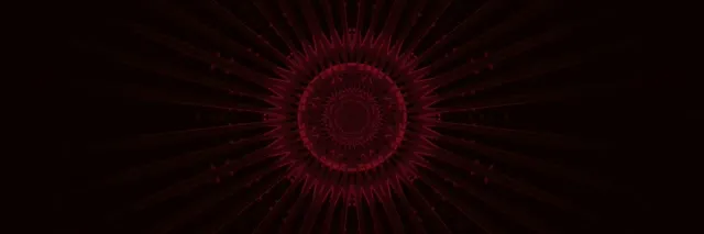 Rød Fraktal Kaleidoskop Neon Tunnel VJ Loop 3:1 Triple Wide 60fps Pauseskærm