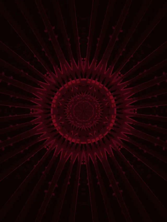 نفق النيون فراكتال مندالا قرمزية Vj Loop 3:4 iPad Portrait 60fps حافظة الشاشة