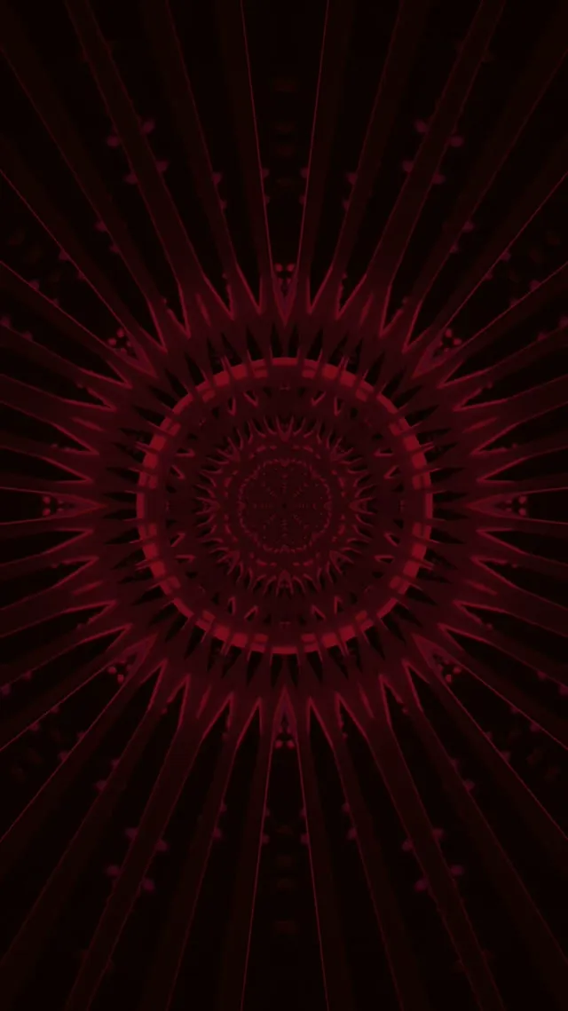 Túnel de Neó Mandala Punxeguda Carmesí VJLoops 9:16 Reels 60fps Protector de Pantalla