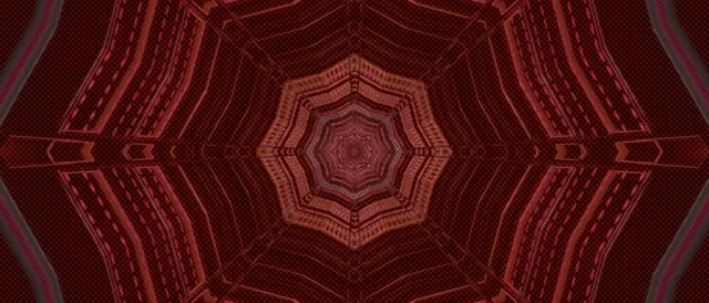 Neon Tunnel Red Octagon Vortex Screensaver 21:9 Ultrawide 60fps Vj Loop