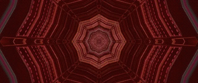Neon Tunnel Red Octagon Vortex Screensaver 2.39:1 Cinemascope 60fps Vj Loop