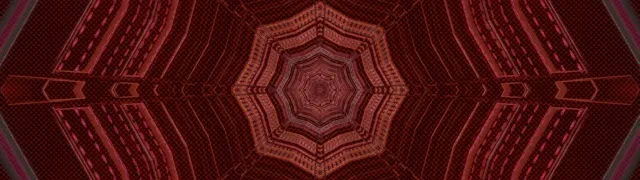 Neon Tunnel Rød Oktagon Hvirvel 32:9 Super Ultrawide 60fps Pauseskærm VJLoops