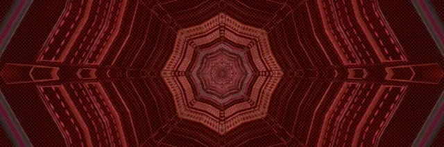 Rød Oktagon Neon Tunnel VJLoops 3:1 Triple Wide 60fps Pauseskærm