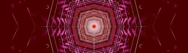 Neon Tunnel Rød Kaleidoskop Hvirvel 32:9 Super Ultrawide 60fps Pauseskærm VJLoops