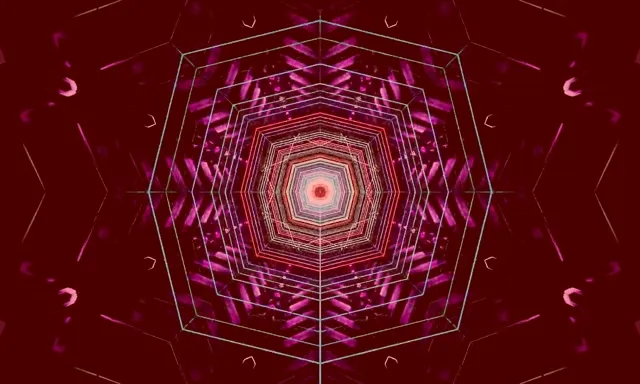 Неонски Тунел Калејдоскоп Вортекс VJ Loop 5:3 Wide 60fps Screensaver