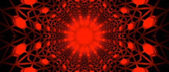 Red Mandala Neon Tunnel Vj Loop 21:9 Ultrawide 60fps Screensaver