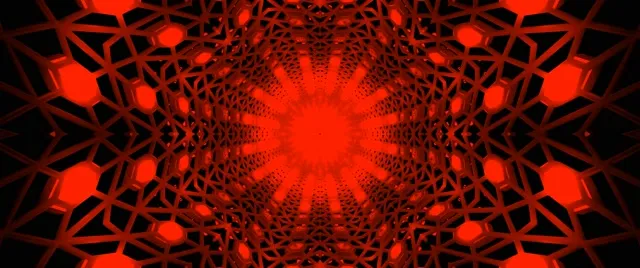 Red Mandala Neon Tunnel VJ Loop 2.39:1 Cinemascope 60fps Screensaver