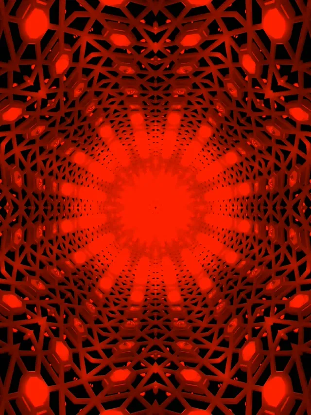 Mandala Roșie Neagră Tunel Neon VJ Loop 3:4 iPad Portret 60fps Screensaver