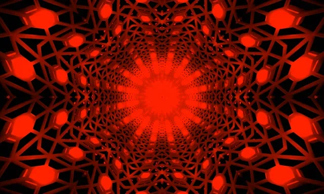 Rot Leuchtender Neon Tunnel Mandala Vortex Vj Loop 5:3 Wide 60fps Screensaver