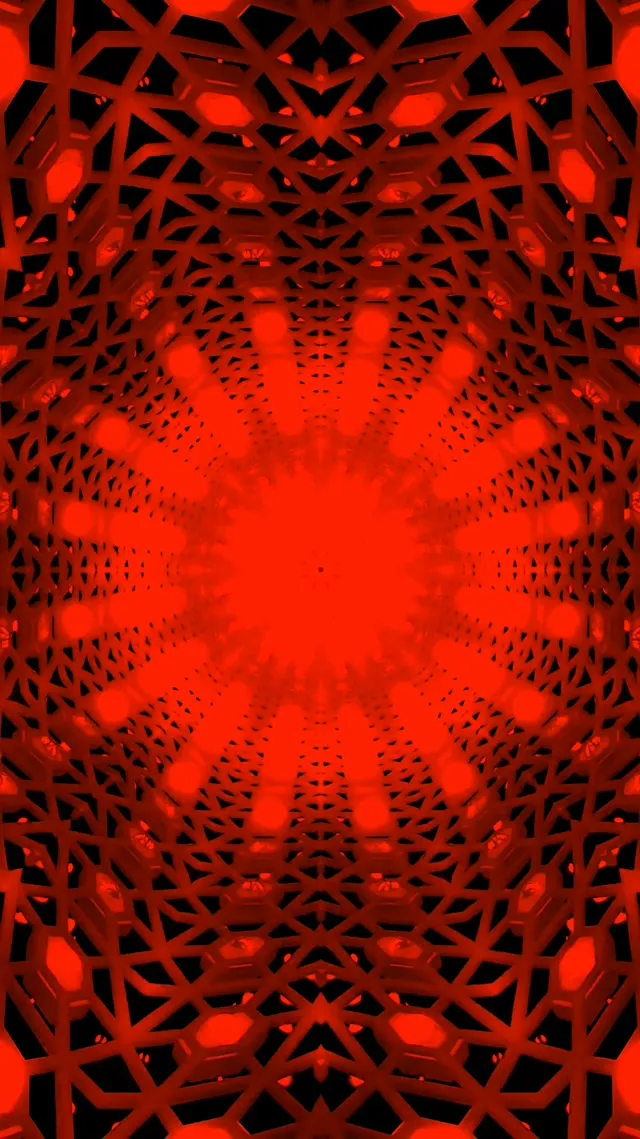 Neon Tunnel Red Black Mandala Vortex Vj Loop 9:16 Reels 60fps Screensaver