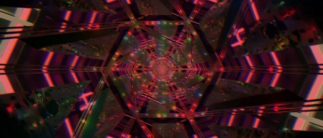 Neon Tunnel Red Fractal Kaleidoscope 21:9 Ultrawide 60fps Screensaver Vj Loop