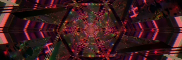 Neon Tunnel Kaleidoscope Octagon Vj Loop 3:1 Triple Wide 60fps Screensaver