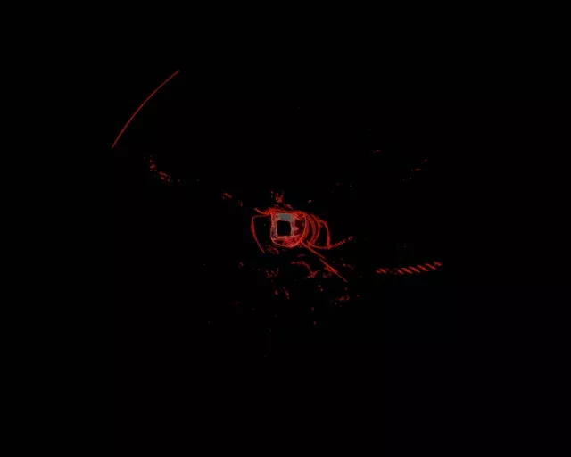 Twnnel Neon Coch Arbedydd Sgrin 5:4 diwydiannol 60fps VJ Loop PC Gliniadur