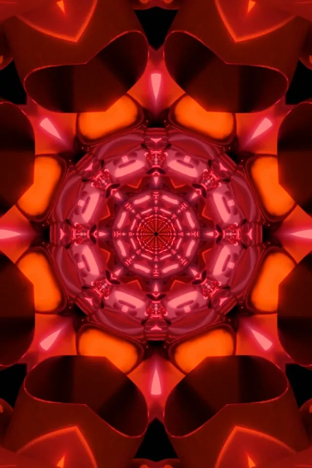 Red Neon Tunnel Screensaver 60fps 2:3 Photo Portrait Vj Loop