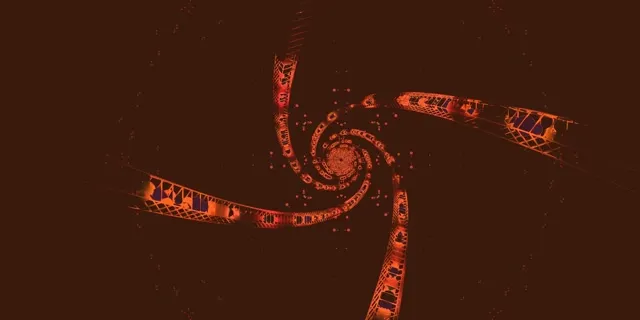 ნეონის სამილი ფრაქტალი სპირალი ვორტექსი VJ Loop 2:1 Univisium 60fps ეკრანმზოგველი