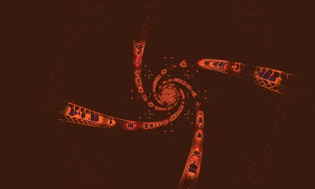 Neon Tonnel Fraktaal Spiraal VJ Loop 5:3 Wye 60fps Skermbeskermer