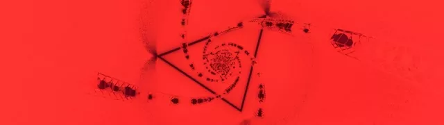 อุโมงค์นีออนแดง เกลียวสามเหลี่ยม วอร์เท็กซ์ 32:9 Super Ultrawide 60fps Screensaver VJ Loop