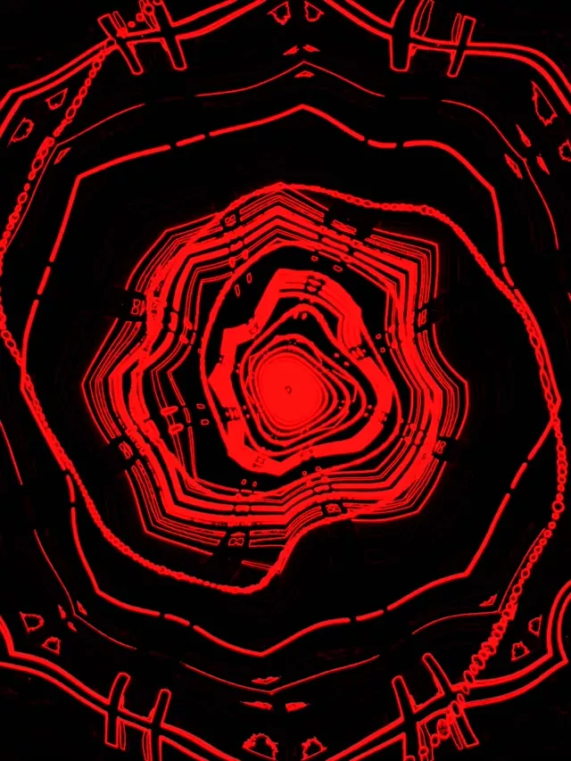 Terowong Neon Merah Vorteks Spiral VJ Loop 3:4 iPad Portrait 60fps Screensaver