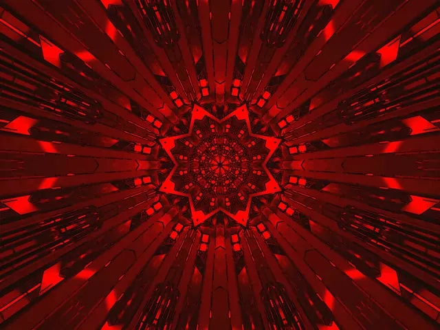 Sarkanais Neona Tunelis Zvaigžņu Kaleidoskops 4:3 Klasisks 60fps Ekrānsaudzētājs VJLoops