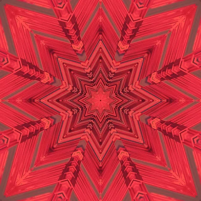 تونل نئون کالیدوسکوپ ستاره قرمز محافظ صفحه Vj Loop 1:1 مربع 60fps