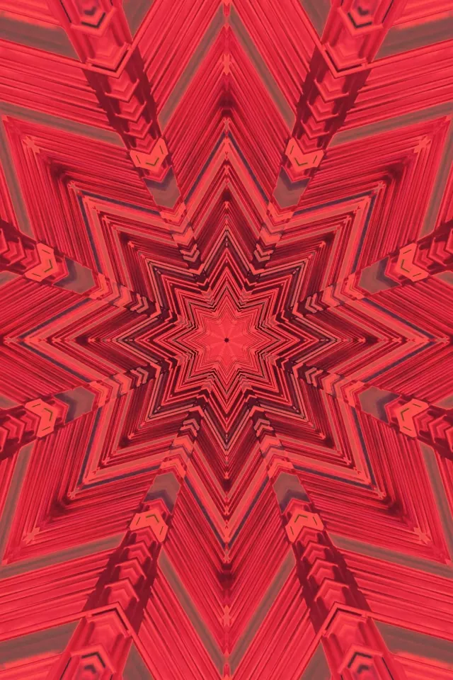 Estrela Vermella Fractal Túnel de Neón VJ Loop 2:3 Photo Portrait 60fps Protector de Pantalla