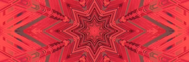 Roter Stern Kaleidoskop Neon Tunnel 3:1 Triple Wide 60fps Screensaver VJ Loop
