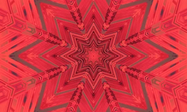 Estrela Vermella Caleidoscopio Túnel de Neón VJ Loop 5:3 Wide 60fps Protector de Pantalla