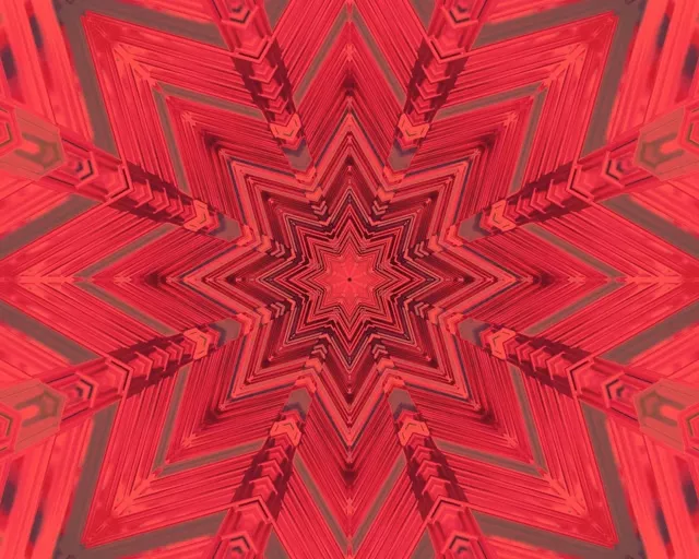 كاليدوسكوب نجمة حمراء نفق نيون Vj Loop 5:4 صناعي 60fps شاشة توقف