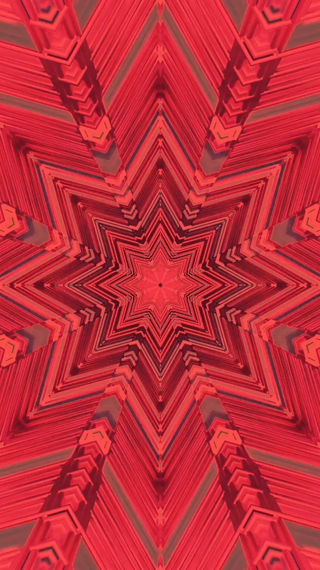 Crvena Zvezda Kaleidoskop Neon Tunel VJ Loop 9:16 Reels 60fps Čuvar Ekrana