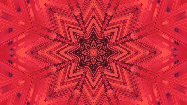 레드 네온 터널 스타 만화경 4K UHD 60fps 화면보호기 VJ Loop