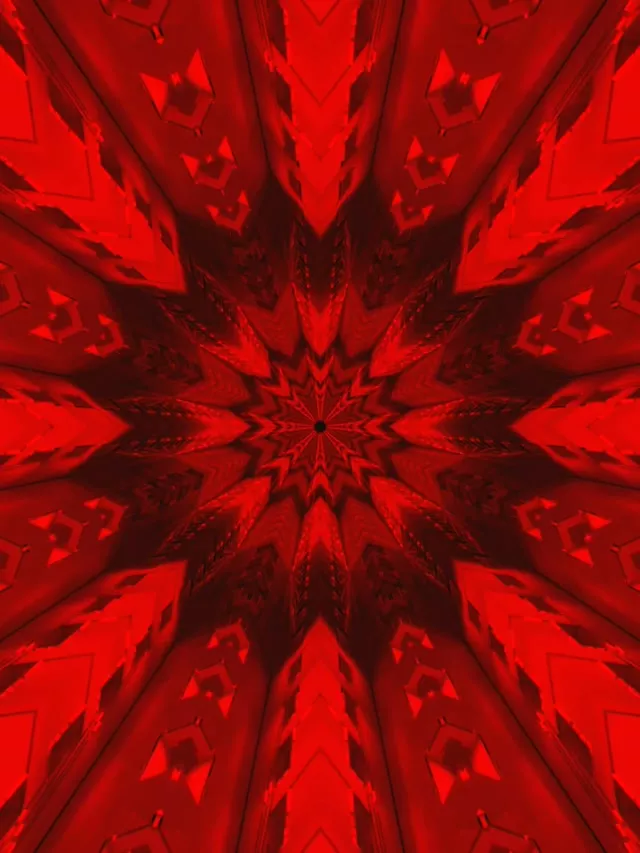 Kırmızı Neon Tüneli Yıldız Kaleidoskop Ekran Koruyucu 3:4 iPad Portrait 60fps VJ Loop