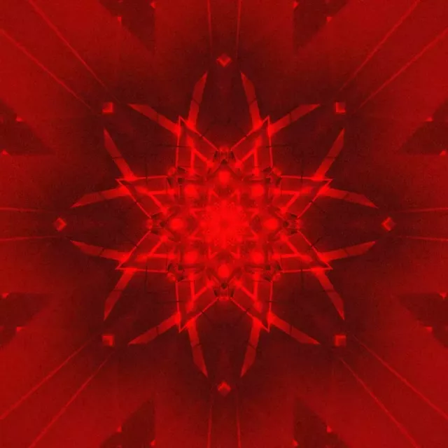 تونل نئون قرمز ستاره کالیدوسکوپ 1:1 Square 60fps محافظ صفحه VJ Loop