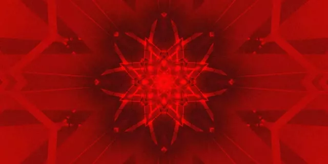 Red Star Kaleidoscope Neon Tunnel VJ Loop 2:1 Univisium 60fps Screensaver